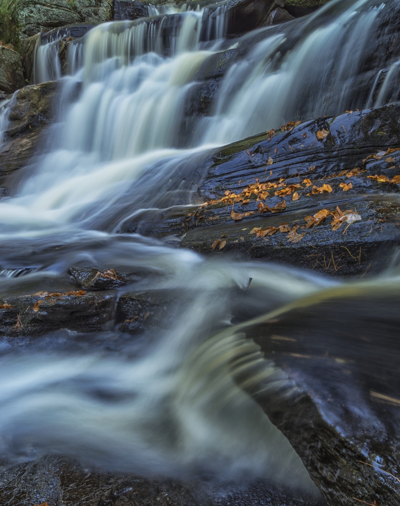 DPI12271037 Long Exposure of Little High Falls in Autumn Near Bracebridge - Ontario Canada Poster Print - 13 x 17 in.