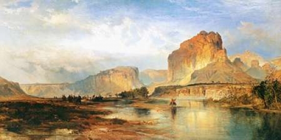 Bentley Global Arts PDX133297SMALL Cliffs of The Green River Poster Print by Thomas Moran, 10 x 20 - Small
