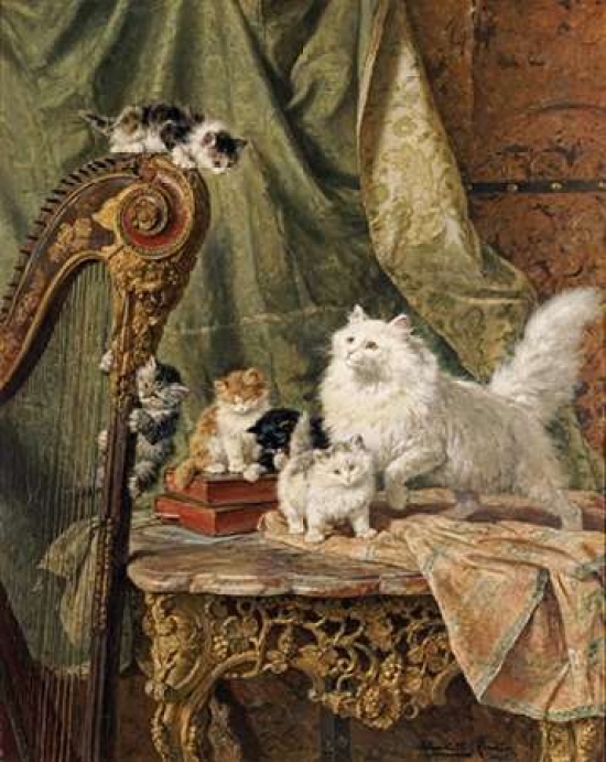 A Musical Interlude Poster Print by Henriette Ronner-Knip, 11 x 14 - Small