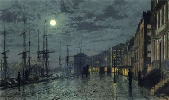 City Docks by Moonlight Poster Print by John Atkinson Grimshaw, 24 x 36 - Large