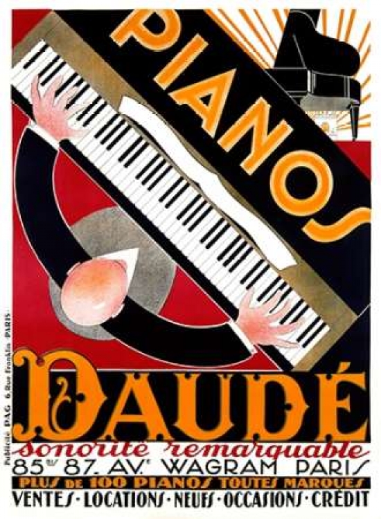 Pianos Daude Poster Print by Andre Daude, 18 x 24 - Large