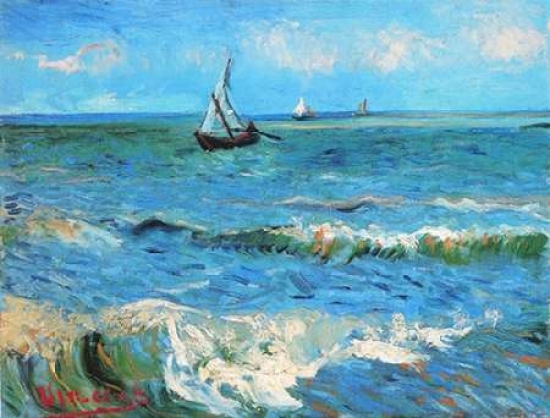 The Sea At Les Saintes Maries De La Mer Poster Print by Vincent Van Gogh, 9 x 12 - Small -  Time2Play, TI479063