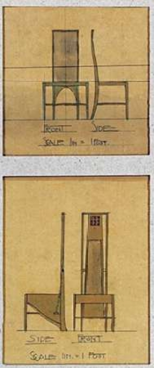 Bentley Global Arts PDX265134SMALL Design for Chairs 1903 Poster Print by Charles Rennie Mackintosh, 10 x 20 - Small
