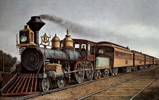 Through Express Poster Print by Currier & Ives - 12 x 18 - Small