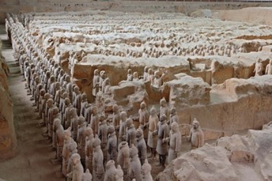 PDDAS07AJE0167B Museum of Qin Terra Cotta Warriors & Horses Xian Lintong County Shaanxi Province China Poster Print by Adam Jones, 24 x 15