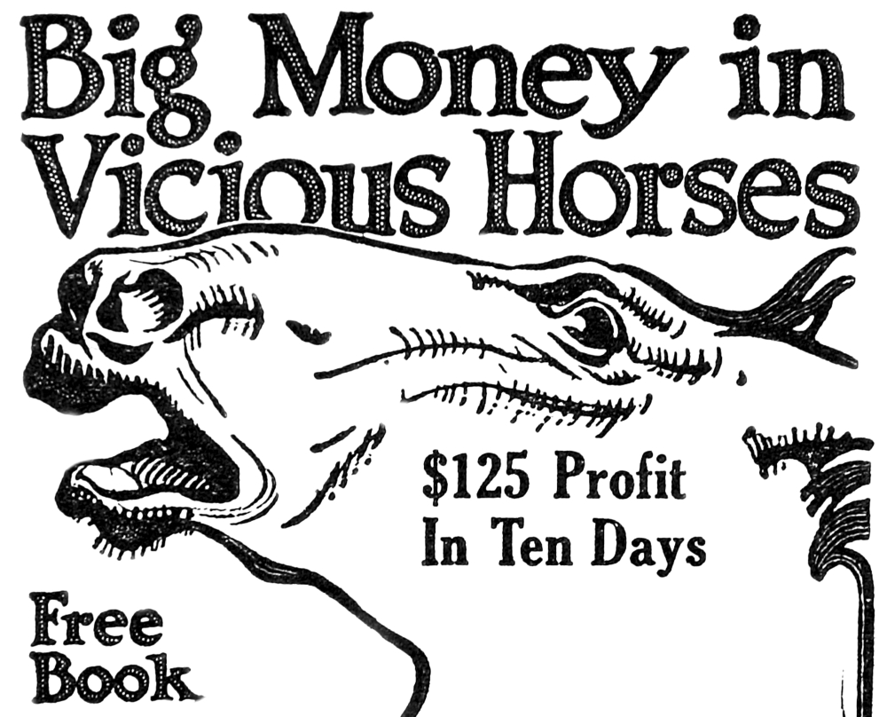 Big Money in Vicious Horses Illustration From Early 20th Century Poster Print 17 x 13 in.