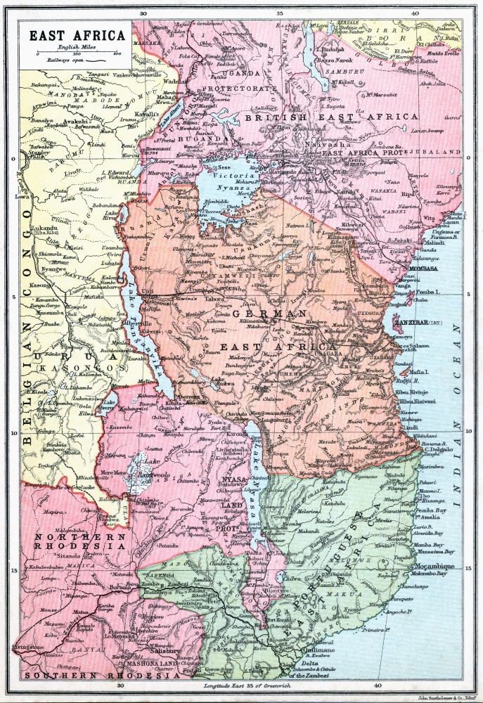 Picture of Design Pics DPI1862818 Map of East Africa At Beginning of First World War From The Great World War A History Volume III Published 1916 Poster Print, 12 x 17