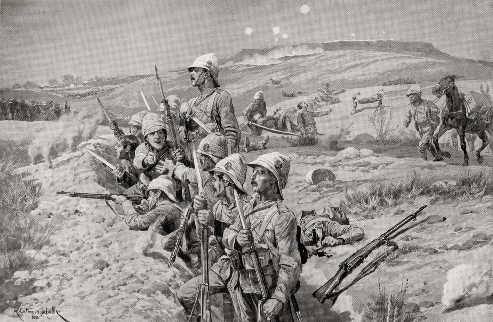 DPI1873054 18 x 11 in. British Troops with Fixed Bayonets Ready to Repel An Attack Poster Print