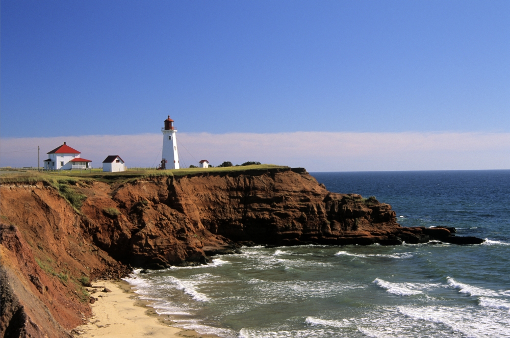 DPI2021608 Anse A La Cabane Lighthouse Iles De La Madeleine Qubec Poster Print, 17 x 11