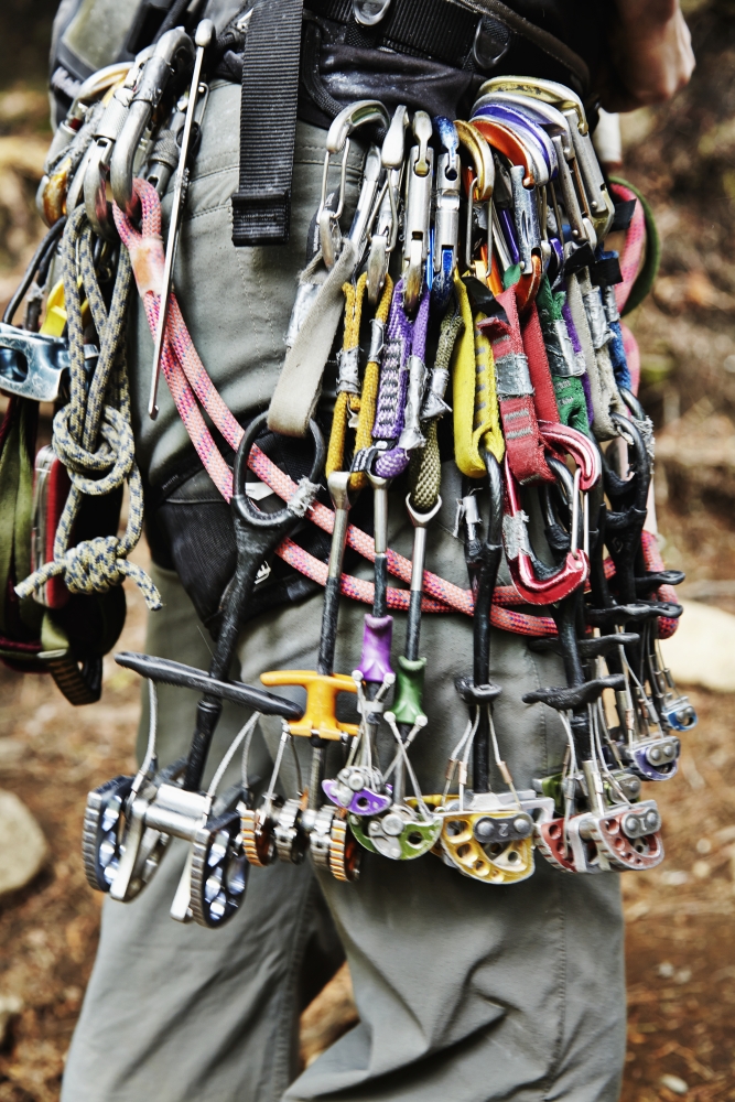 DPI2433745 Rock Climbing Equipment in The Adirondacks - New York USA Poster Print, 12 x 19
