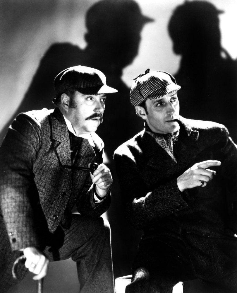 Everett Collection EVCMBDADOFEC048H The Adventures of Sherlock Holmes Nigel Bruce Basil Rathbone 1939 As Watson & Sherlock Holmes Photo Print, 8 x 10