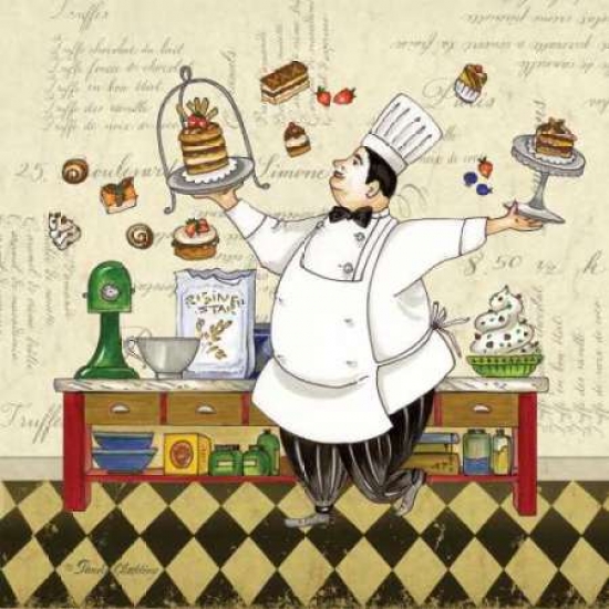 PDXGLA539SMALL Chef Pastry Poster Print by Pamela Gladding, 12 x 12 - Small