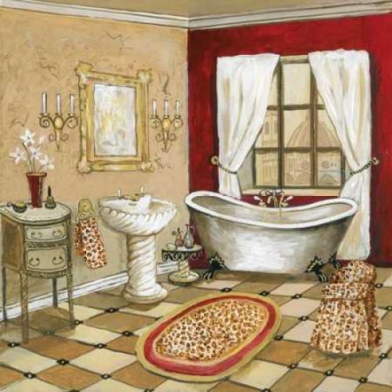 Leopard Florentine Bath Poster Print by Gregory Gorham, 12 x 12 - Small