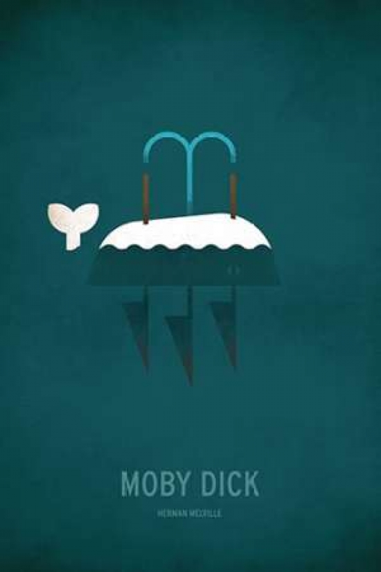 Moby Dick Minimal Poster Print by Christian Jackson - 24 x 36 - Large