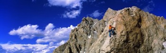 Picture of Panoramic Images PPI63958S Rock Climber Grand Teton National Park Wy USA Poster Print, 18 x 6