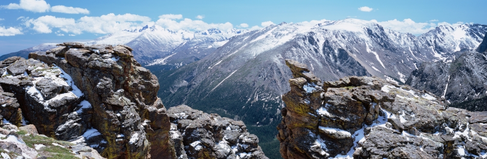 PPI90136L Panoramic View of Snowcapped Mountain Range Rocky Mountain National Park Colorado USA Poster Print, 36 x 12 -  Panoramic Images