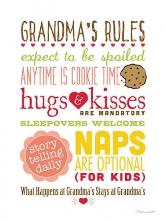 Grandmas Rules I Poster Print by Stephanie Marrott - 18 x 24 - Large