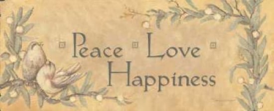 Peace Love Happiness Poster Print by Stephanie Marrott - 10 x 20 - Small