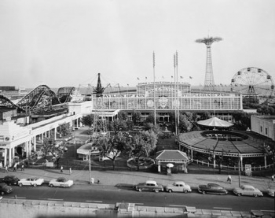 High Angle View of Amusement Park Rides Steeplechase Park Coney Island New York City USA Poster Print