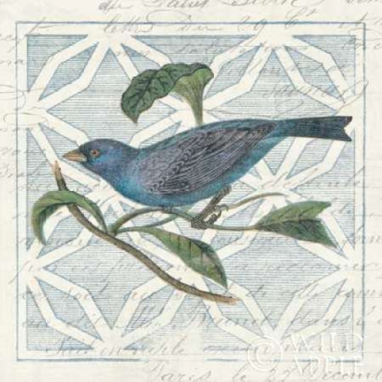 Monument Etching Tile II Blue Bird Poster Print by Wild Apple Portfolio, 12 x 12 - Small