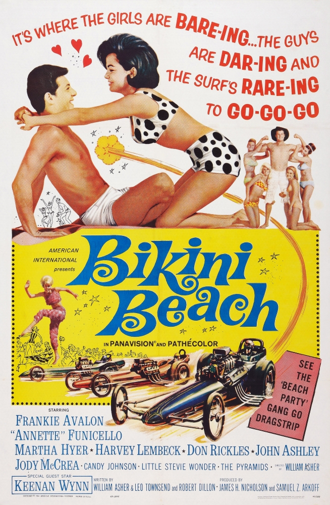 Everett Collection EVCMSDBIBEEC002HLARGE Bikini Beach US Poster Art Frankie Avalon Annette Funicello 1964 Movie Poster Masterprint, 24 x 36 - Large