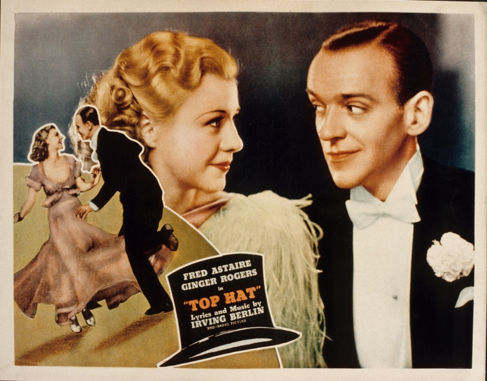 Everett Collection EVCMSDTOHAEC003H Top Hat Lobbycard Ginger Rogers Fred Astaire 1935 Movie Poster Masterprint, 14 x 11 -  Posterazzi