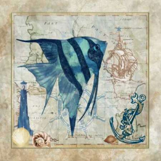 Nautical Fish I Poster Print by Jill Meyer, 12 x 12 - Small