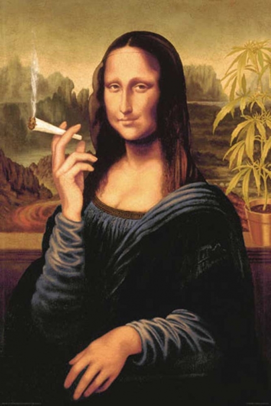 Mona Lisa with A Joint Poster Print, 24 x 36