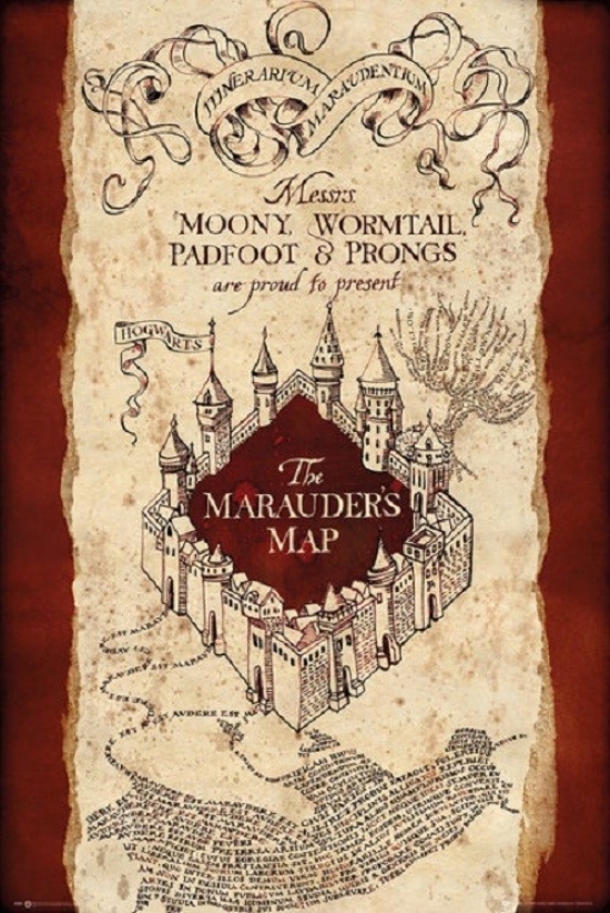 Harry Potter Marauders Map Poster Print, 24 x 36