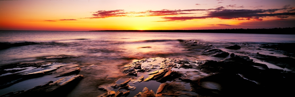 PPI160412S Sunrise At Porcupine Mountain State Park Lake Superior Michigan Poster Print, 27 x 9 -  Panoramic Images