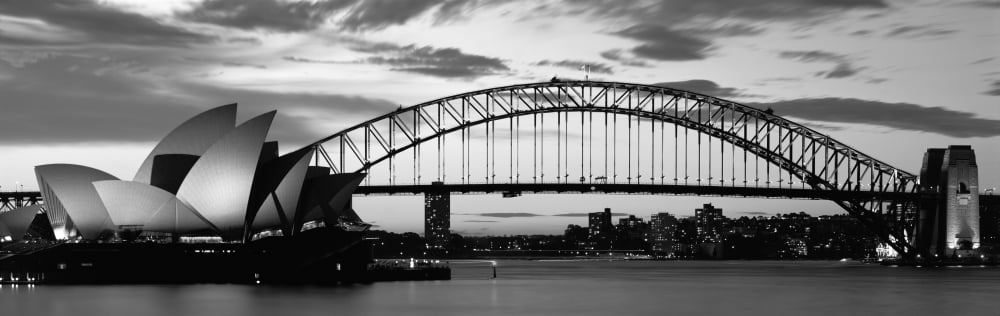 PPI172728 Sydney Harbour Bridge At Sunset Sydney Australia Poster Print, 6 x 18 -  Panoramic Images