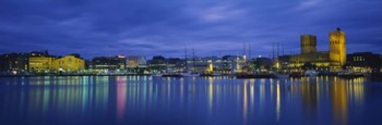 Picture of Panoramic Images PPI53596S Buildings At The Waterfront City Hall Oslo Norway Poster Print, 18 x 6
