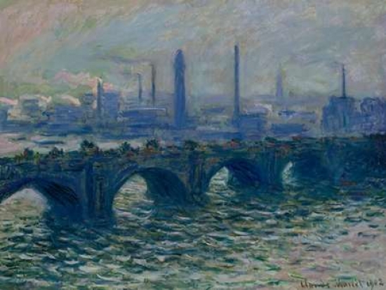 Waterloo Bridge London Poster Print by Claude Monet, 11 x 14 - Small