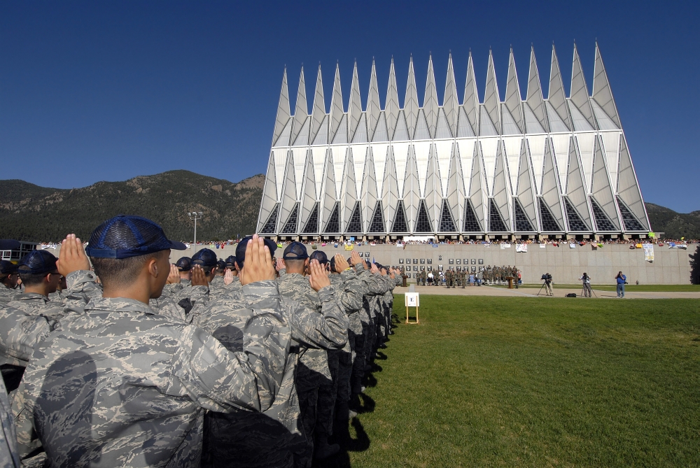 Picture of   June 27 2008 - The Class of 2012 Recites The Oath of Allegiance On Day Two of The 38 Days of Basic Cadet Training At The U.S. Air Force Academy Colorado Poster Print&#44; 33 x 22 - Large