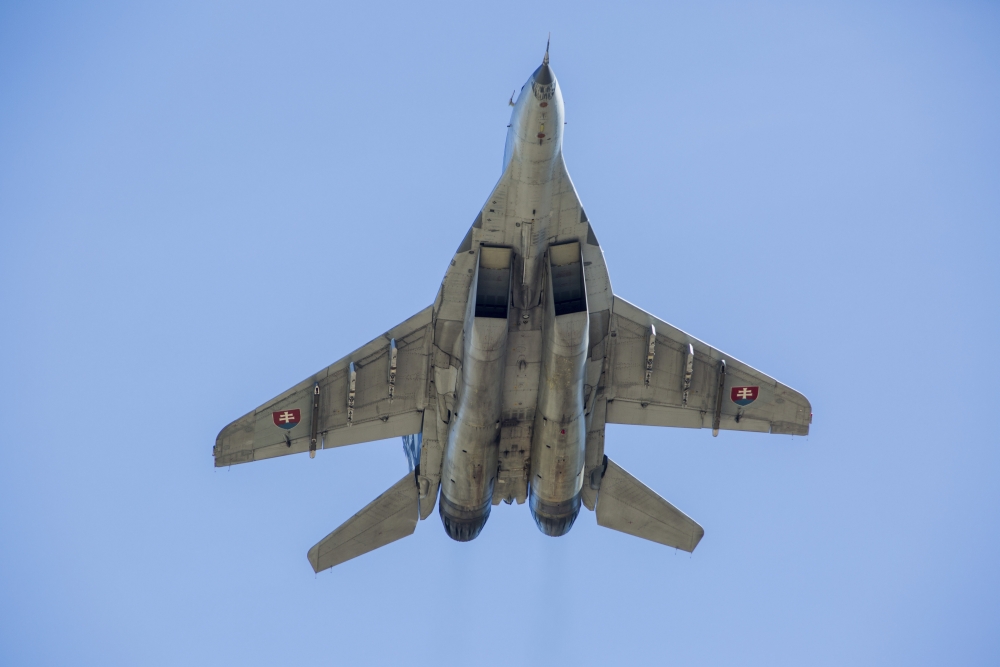 An MiG-29AS Fulcrum of The Slovak Air Force in Flight Over Ostrava Czech Republic Poster Print - 17 x 11