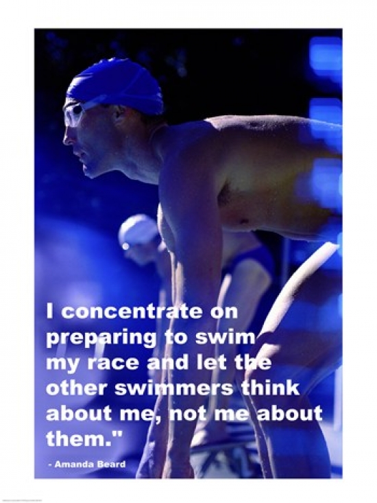 Concentration - Swimming Quote Poster Print 18 x 24