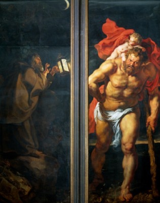 Descent From The Cross Triptych - Saint Christopher & An Unknown Saint by Peter Paul Rubens - 1577-1640 Poster Print - 18 x 24