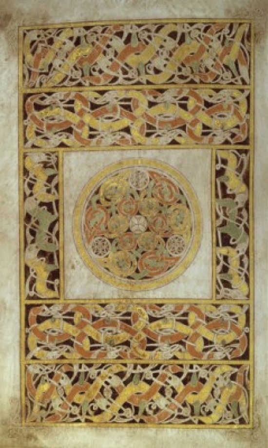 Carpet Page From Book of Durrow Ca. 660-80 Celtic Art Trinity College Library Dublin Ireland Poster Print