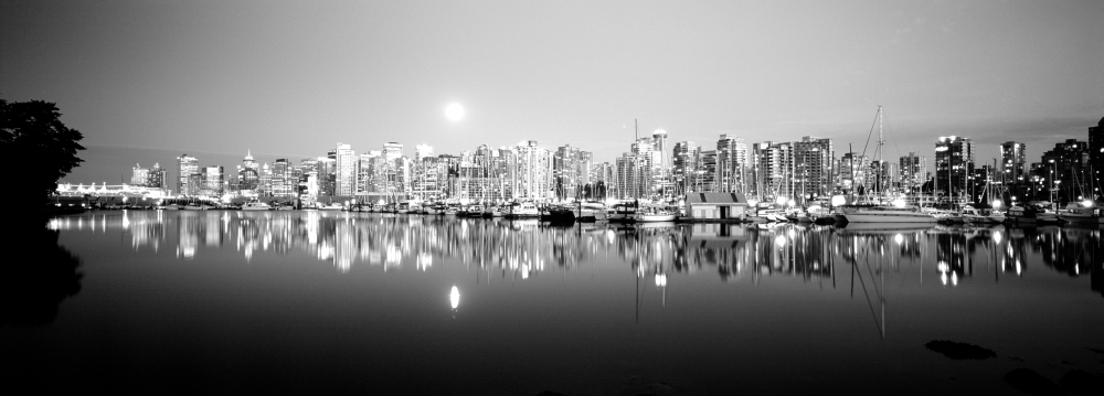 Vancouver Skyline British Columbia Canada Poster Print - 13 x 36 - Large