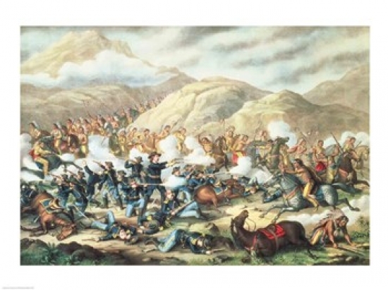 BALBAL124585LARGE The Battle of Little Big Horn June 25th 1876 Poster Print - 36 x 24 in. - Large