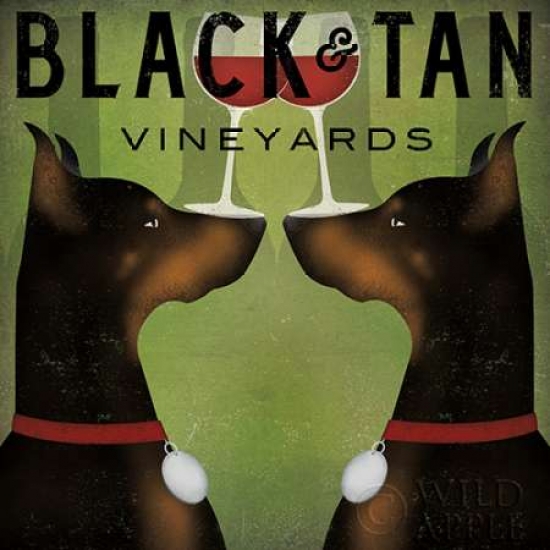 Double Doberman Vineyards Poster Print by Ryan Fowler - 24 x 24 - Large