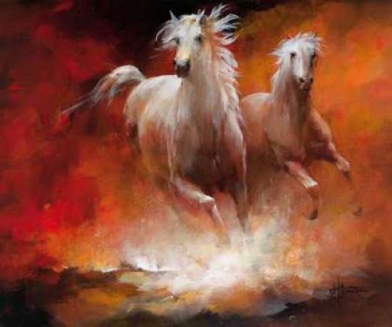 Picture of ArtLine PDXGA0102487LARGE Wild Horses II Poster Print by Willem Haenraets&#44; 20 x 24 - Large