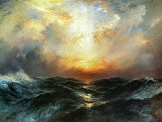 Seascape Poster Print by Thomas Moran - 9 x 12 - Small