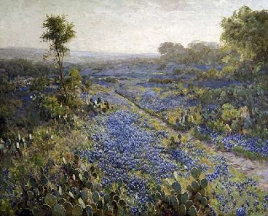 Bentley Global Arts PDX266954SMALL Field of Texas Bluebonnets & Prickly Pear Cacti Poster Print by Julian Onderdonk, 10 x 12 - Small