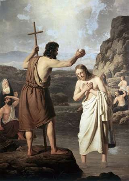 Baptism of Jesus Poster Print by Johan Peter Raadsig - Small