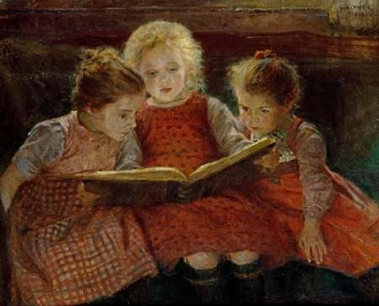 A Good Book Poster Print by Walter Firle, 10 x 12 - Small