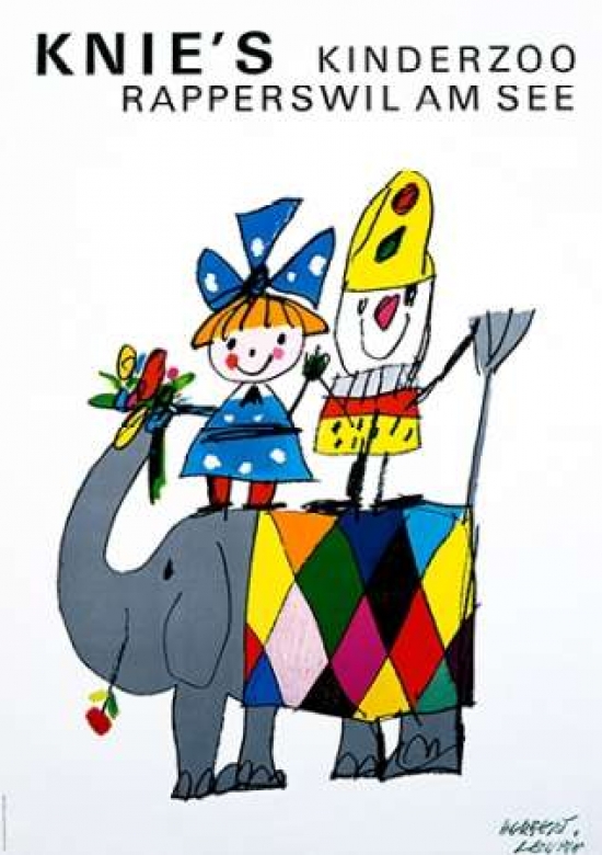 Bentley Global Arts PDX294612LARGE KnieS Kinderzoo Poster Print by Herbert Leupin, 20 x 28 - Large