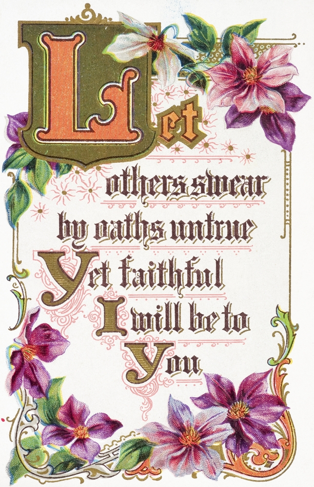 DPI12272560LARGE Quote From Vintage Greeting Card with Floral Illustrations Poster Print - 24 x 38 in. - Large