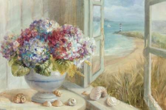 Coastal Hydrangea Wag Poster Print by Danhui Nai, 24 x 36 - Large