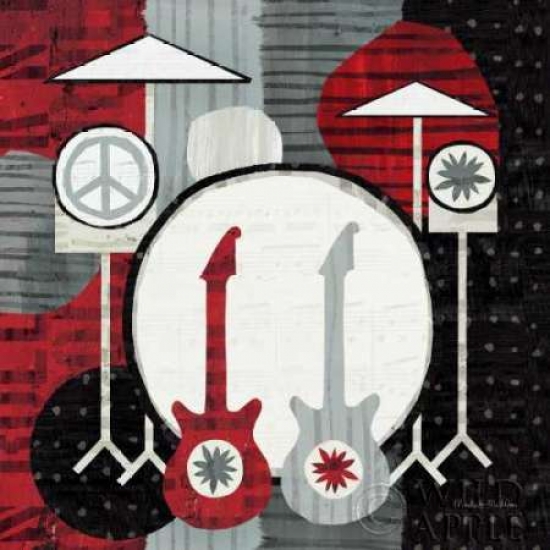 Rock N Roll Drums Poster Print by Michael Mullan - 24 x 24 - Large